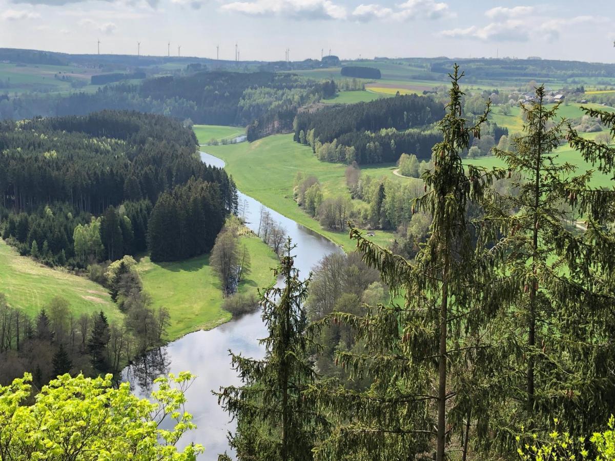 Chalet-Ferienwohnung Aehrenglueck, 70 Qm, Wellness/Fitness/Sauna - Bergroedelhof Feilitzsch Esterno foto